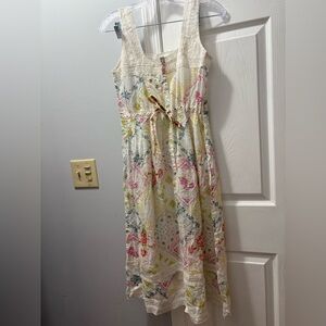 Loveshackfancy Caprì Patchwork Lace Button Down Midi Sample Dress Size Small